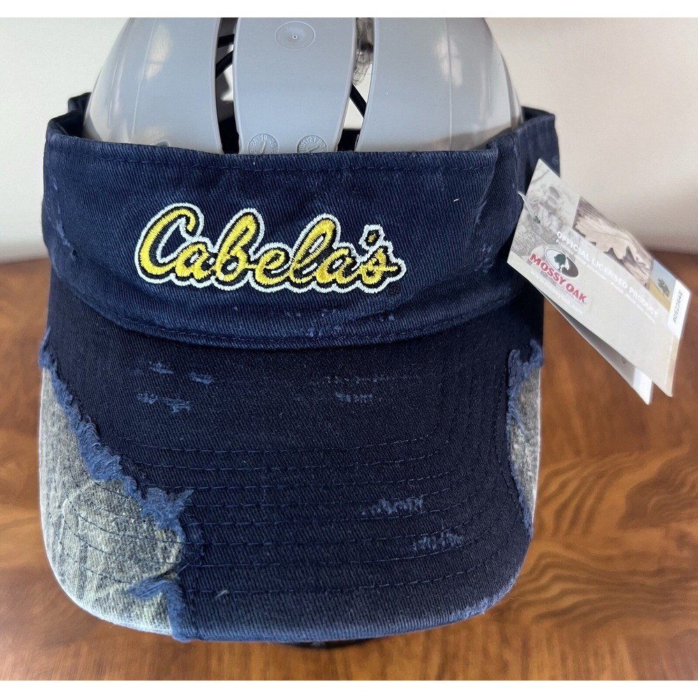 Cabela's Navy Visor Hat Cap Adjustable Embroidered - Mossy Oak Camo New